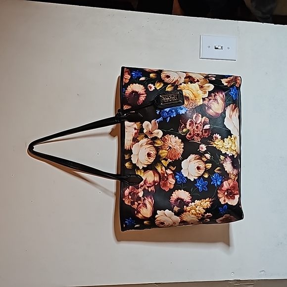 Badgley Mischka Handbags - Badgley Mischka Victoria Floral Leather Tote